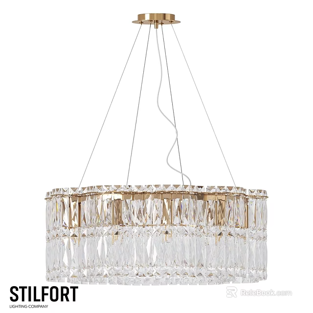Elegant Modern Crystal Chandelier With Multi Layered Design And Metal Frame 3d model 