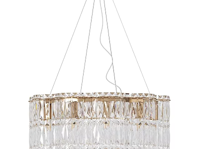 Elegant Modern Crystal Chandelier With Multi Layered Design And Metal Frame 3d model