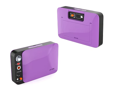 Purple Industrial Equipment With Sleek Design And Control Panel Multiple Ports 3d model