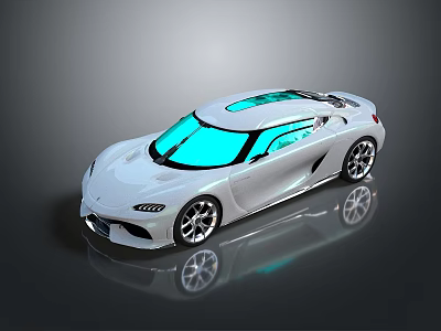White Sports Car With Sleek Modern Design And Blue Tinted Windows 3d model