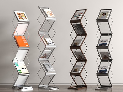 Modern bookshelf floor-type 3d model