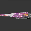 Futuristic Sci Fi Mechanical Device With Purple Black Color Red Accents And Detailed Structure