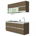 Modern Kitchen Cabinets Design With Upper Lower Units Stove And Sink 3d model