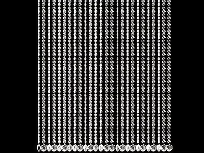 White Decorative Chains With Heart Shaped Ends In Vertical Arrangement On Black Background 3d model