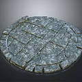 Circular Gray Stone Paving Slabs With Irregular Pattern For Architectural Ground