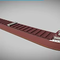 Large Red Hull Cargo Ship With White Superstructure And Navigation Bridge 3d model