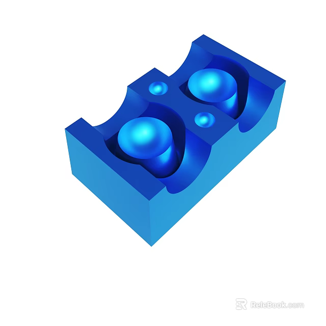 Blue Industrial 3D Model Structure With Spherical Components And Block Design 3d model