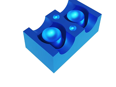 Blue Industrial 3D Model Structure With Spherical Components And Block Design 3d model