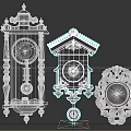 wall clock pendulum clock 3d model