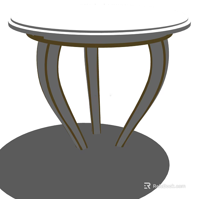 Modern Coffee Table With Round Top And Curved Support Legs Design Structure 3d model 
