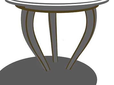 Modern Coffee Table With Round Top And Curved Support Legs Design Structure 3d model