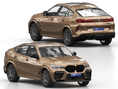 Brown BMW Coupe SUV With Sleek Design Aerodynamic Body And Sporty Wheels 3d model