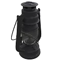 Vintage Black Metal Candle Lamp With Glass Shade And Classic Design