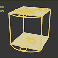 Modern Minimalist Side Table With Gold Metal Frame And Glass Top Design