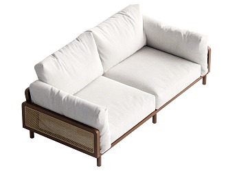 Rattan Sofa Double Sofa Rattan Sofa 3d model