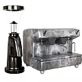 Stylish Modern Kitchen Appliances With Black And Gray Coffee Machines