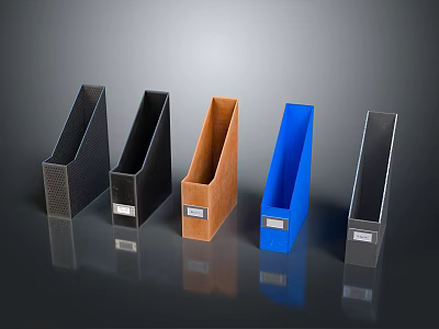 Various Colorful File Folders For Office Organization With Different Hues And Hard Cases 3d model