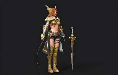 female warrior 3d model