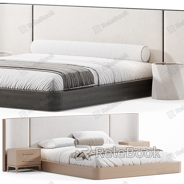 Modern fabric double bed model