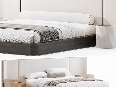 Modern fabric double bed model