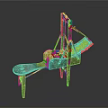 Historical Medieval Siege Weapon With Metal Frame And Projectile Arm