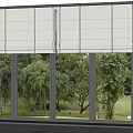 White Roller Blinds For Large Window With Green Trees And Grass View