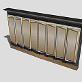 Modern Feature Wall With Vertical Golden Panels And Metal Frames Design