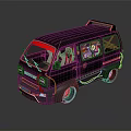 Black Van With Red Accents Roof Rack And Visible Interior Seats