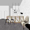Modern Clothing Store Interior With Hanging Clothes Display Racks And Seating Area