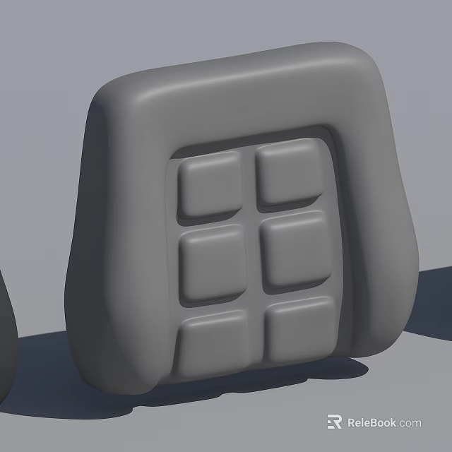 Gray Seat With Square Grid Pattern And Smooth Curved Edges Design 3d model