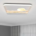 Modern Interior Lighting Combinations With Cloud Wave Ceiling And Pendant Lights Design 3d model