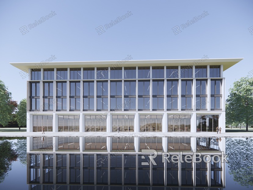 Modern Office Building Multi-storey Office Building Industrial Park Office Building Administrative Office Building model