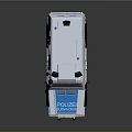 Blue And White Armored Police Military Vehicle With Roof Lights And POLIZEI Logo