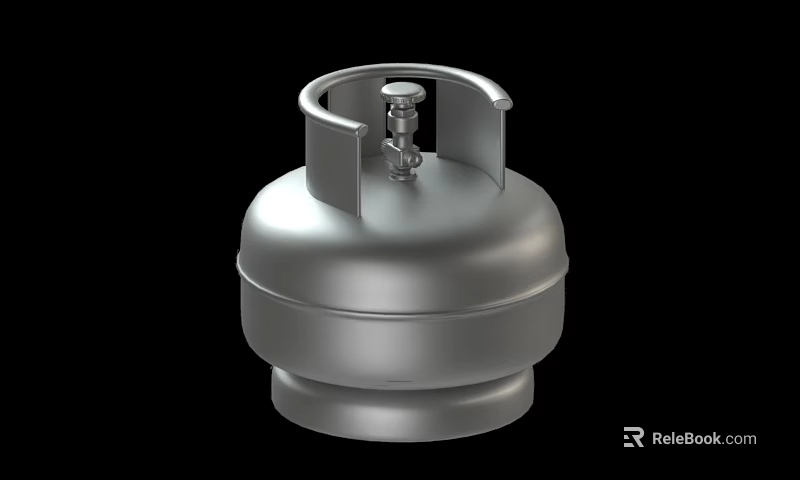Essential Silver Stainless Steel LPG Cylinder For Household Daily Cooking Use 3d model 