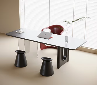 Modern Desk Chair Tea Table Chair Stool Desk 3d model