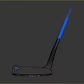 Black Golf Putter With Blue Shaft And Brand Logo Design