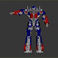 Detailed Robot Character Design Featuring Blue Red Silver Mechanical Parts And Standing Pose