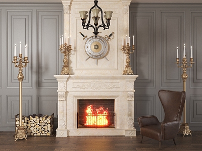 European Fireplace Wood Flame model