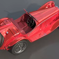 Vintage Red Convertible Car With Classic Design And Open Top