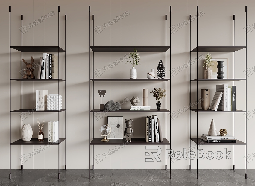 Modern Bookshelf Storage Rack Decorative Rack model