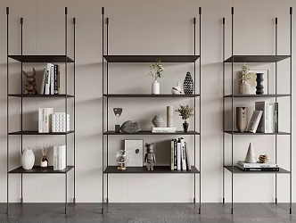 Modern Bookshelf Storage Rack Decorative Rack 3d model