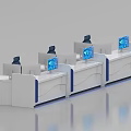 Bank Office Workstation Setup With Multiple Monitors Modern Desks And Ergonomic Chairs