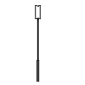 Modern Floor Standing Outdoor Light With Golden Pole And Transparent Lampshade Emitting Warm Light