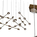 Modern Geometric Chandelier With Metal Frames And Hanging Design For Interior 3d model