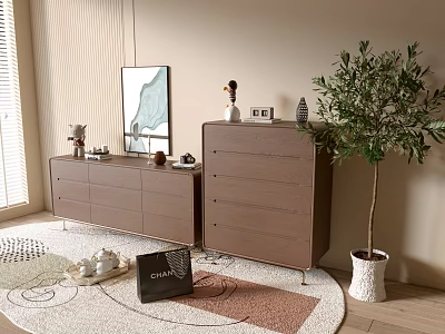 Modern Wood Grain Cabinet Simple Style Cabinet Whole Cabinet Sideboard Balcony Cabinet Storage Cabinet Entrance Cabinet 3d model