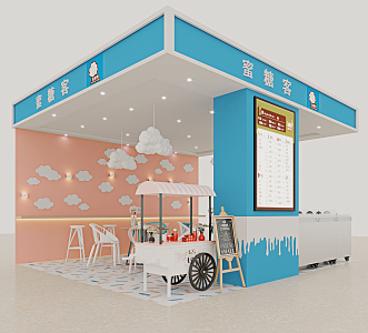 Modern Milk Tea Shop 3d model