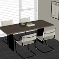 Modern Dining Table and Chair 3d model