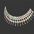 Elegant Decorative Metal Accessory With Purple Beads And Heart Shaped Pendants