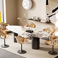 Dining table and chair combination 3d model
