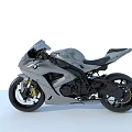 BMW Sport Motorcycle With Sleek Gray Body Black Seat And Alloy Wheels